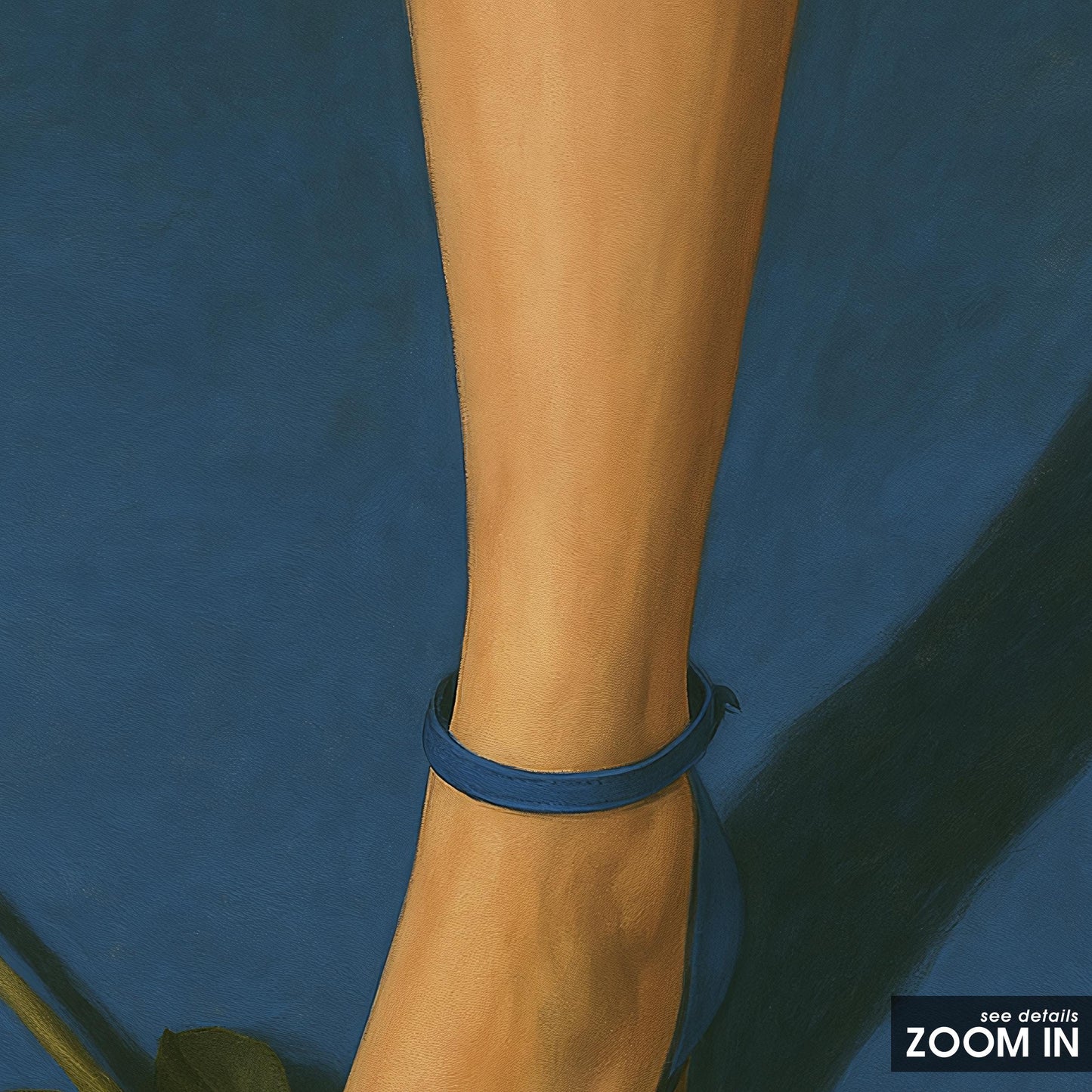 Blue Heel Rose Poster – Feminine Wall Art | Minimalist Retro Print With Bold Color