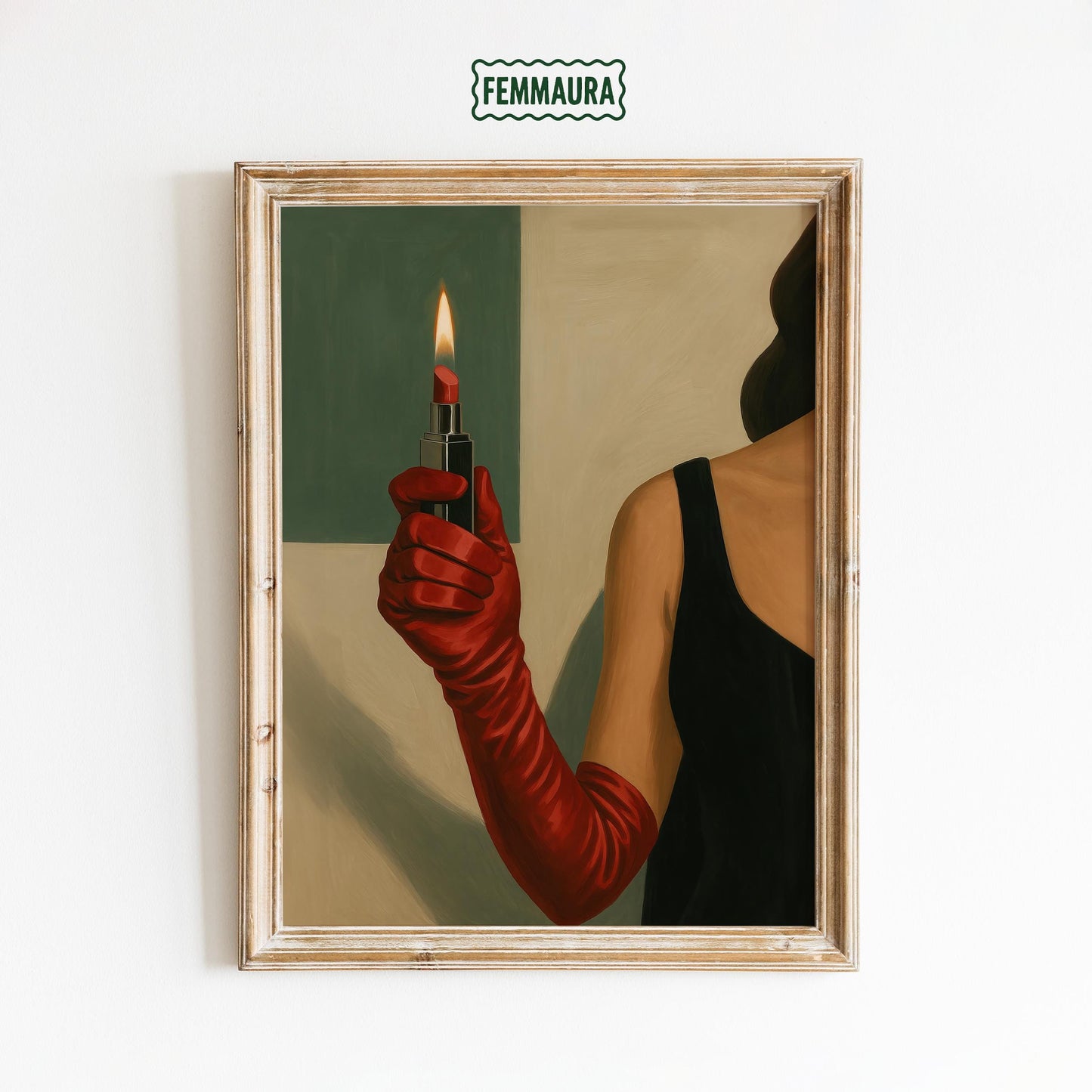 Lipstick Flame Poster – Bold Feminine Gothic Wall Art With Surreal Design