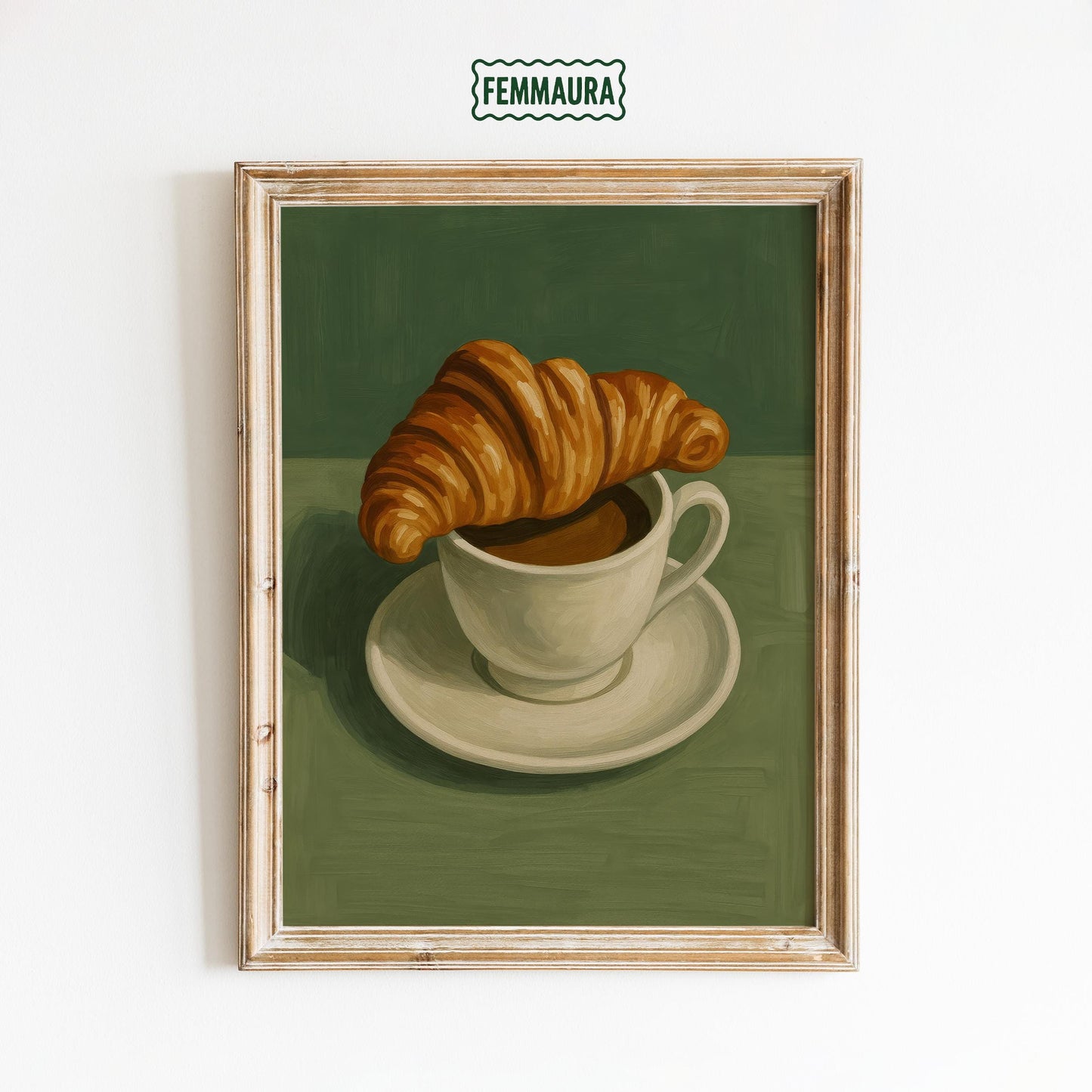 French Café Wall Art – Croissant Breakfast Poster | Parisian Kitchen Decor