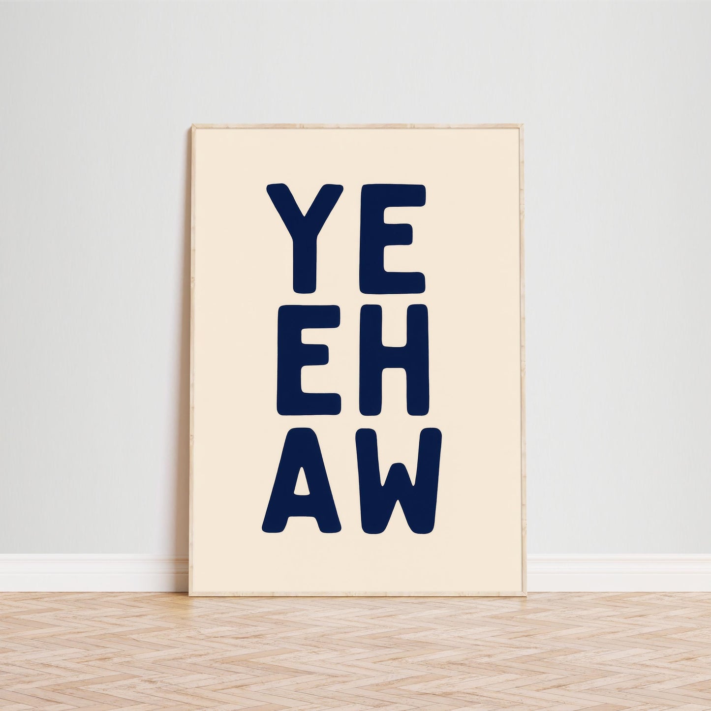 YEEHAW Vertical Poster – Bold Navy Western Typography Print