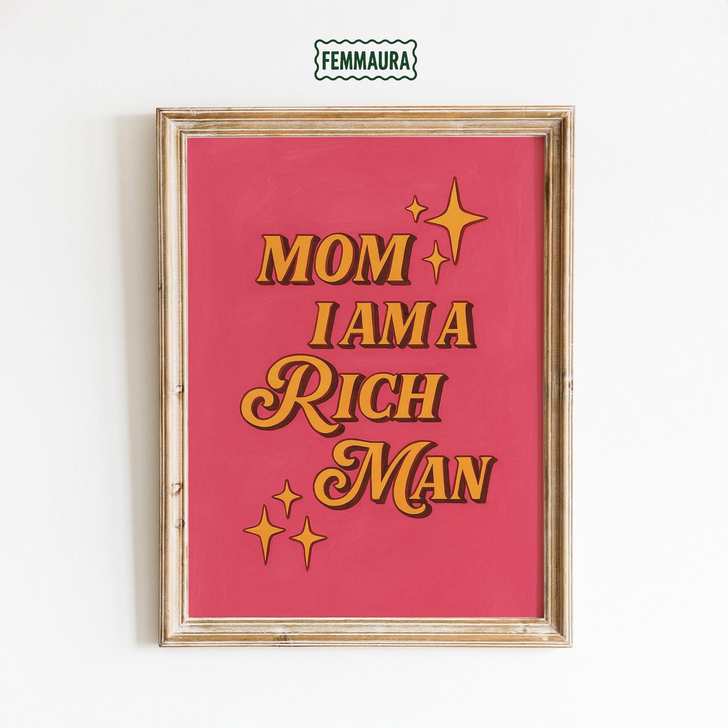 Feminist Wall Art – Bold Quote Poster with Pink Retro Print & Empowering Typography