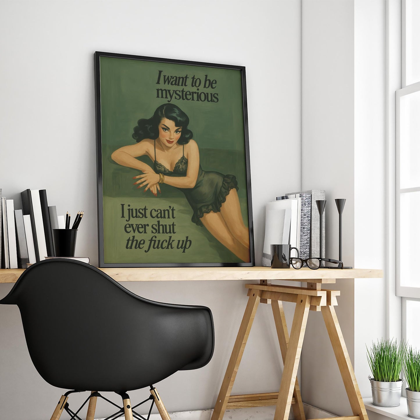 Pin-Up Girl Poster – Bold Feminist Wall Art With Cheeky Vintage Print