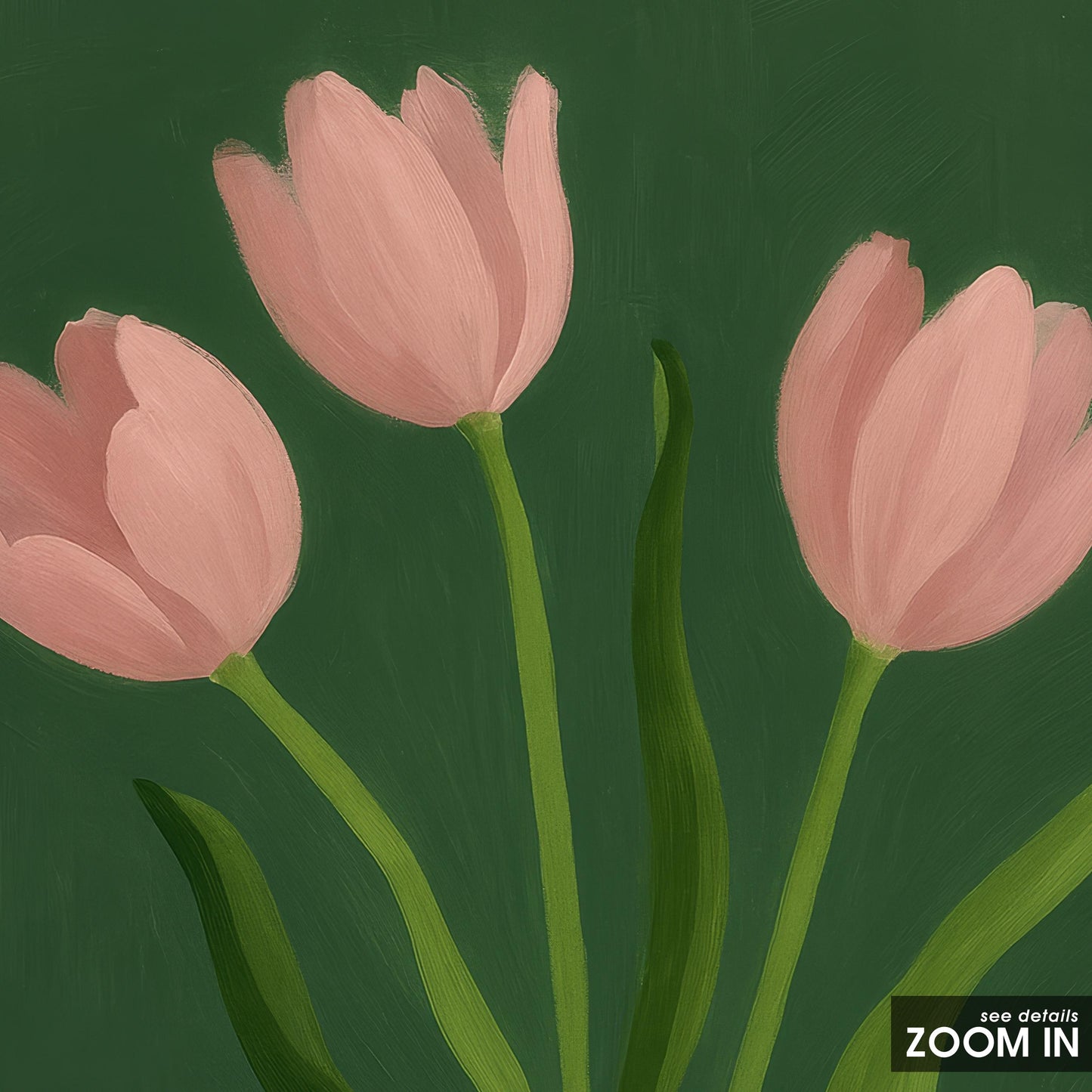 Pink Tulip Wall Art – Minimal Botanical Wall Print With Soft Pink Tulips