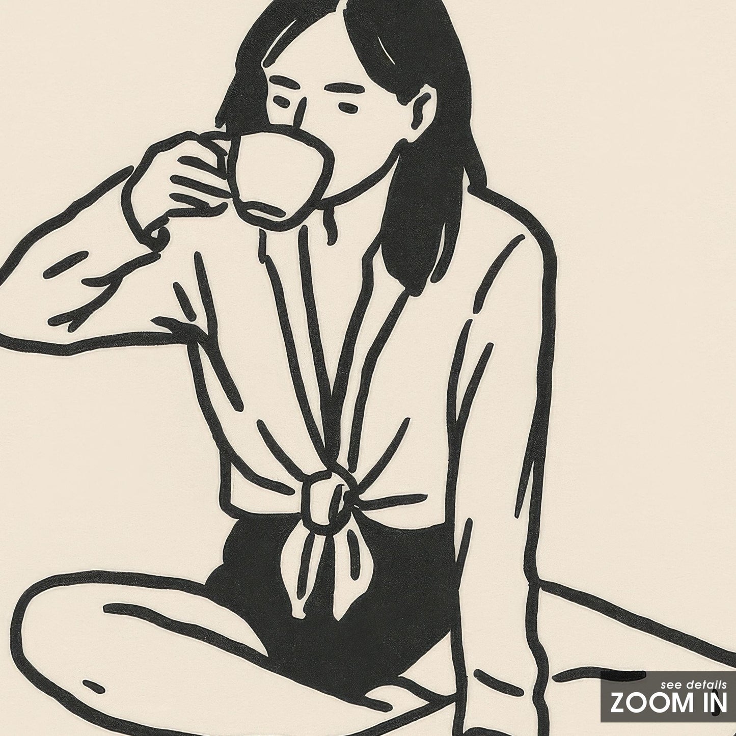 Minimalist Feminist Poster – Feminist Wall Art Black Beige Print for Reading Room Decor