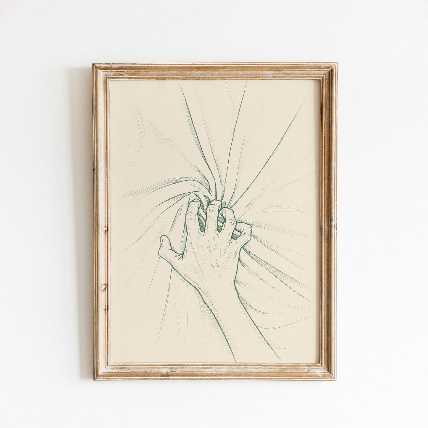 Hand in Sheets Poster – Minimal Sensual Line Art Print