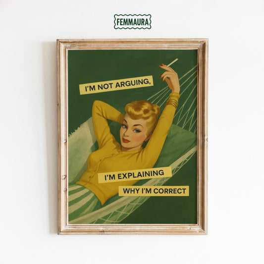 Retro Feminist Poster – Bold Vintage Wall Decor With Funny Feminist Quote Print