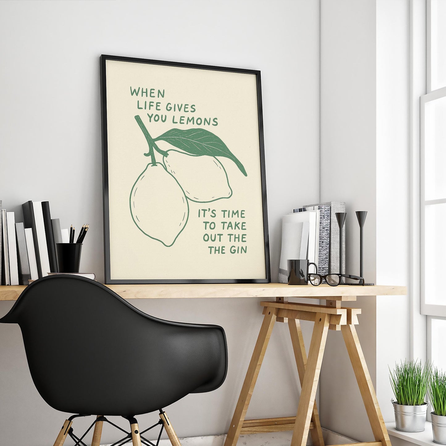 When Life Gives You Lemons Poster – Funny Retro Kitchen Wall Art