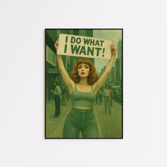 Feminist Protest Poster – Retro Empowerment Art Print | Bold Women Decor