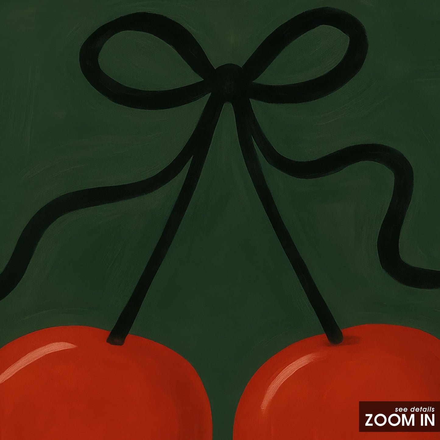 Cherry Wall Art – French Cherry Print Retro Fruit Poster With Elegant Script