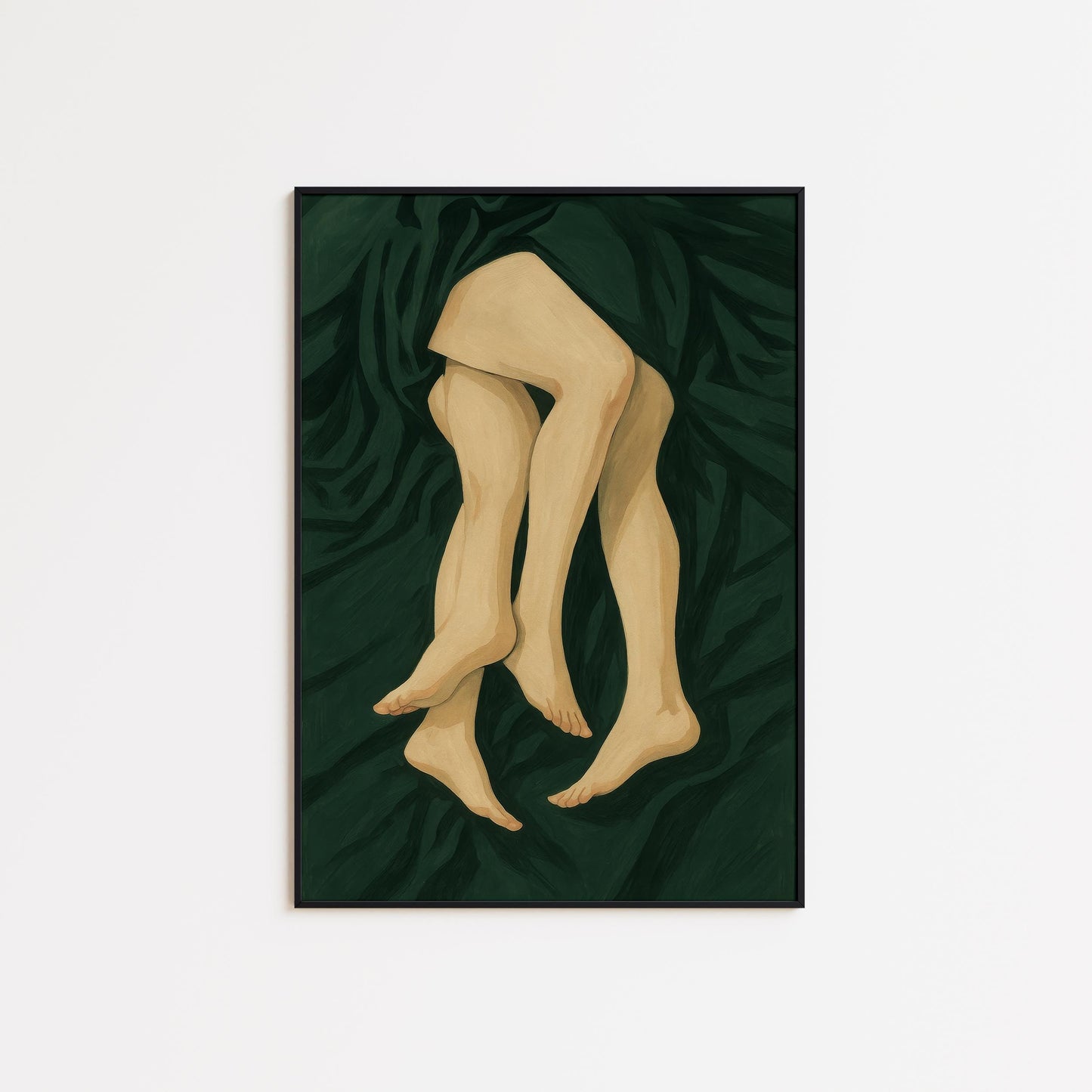 Lesbian Couple Art – Intimate Feminine Print with Intertwined Legs Painting