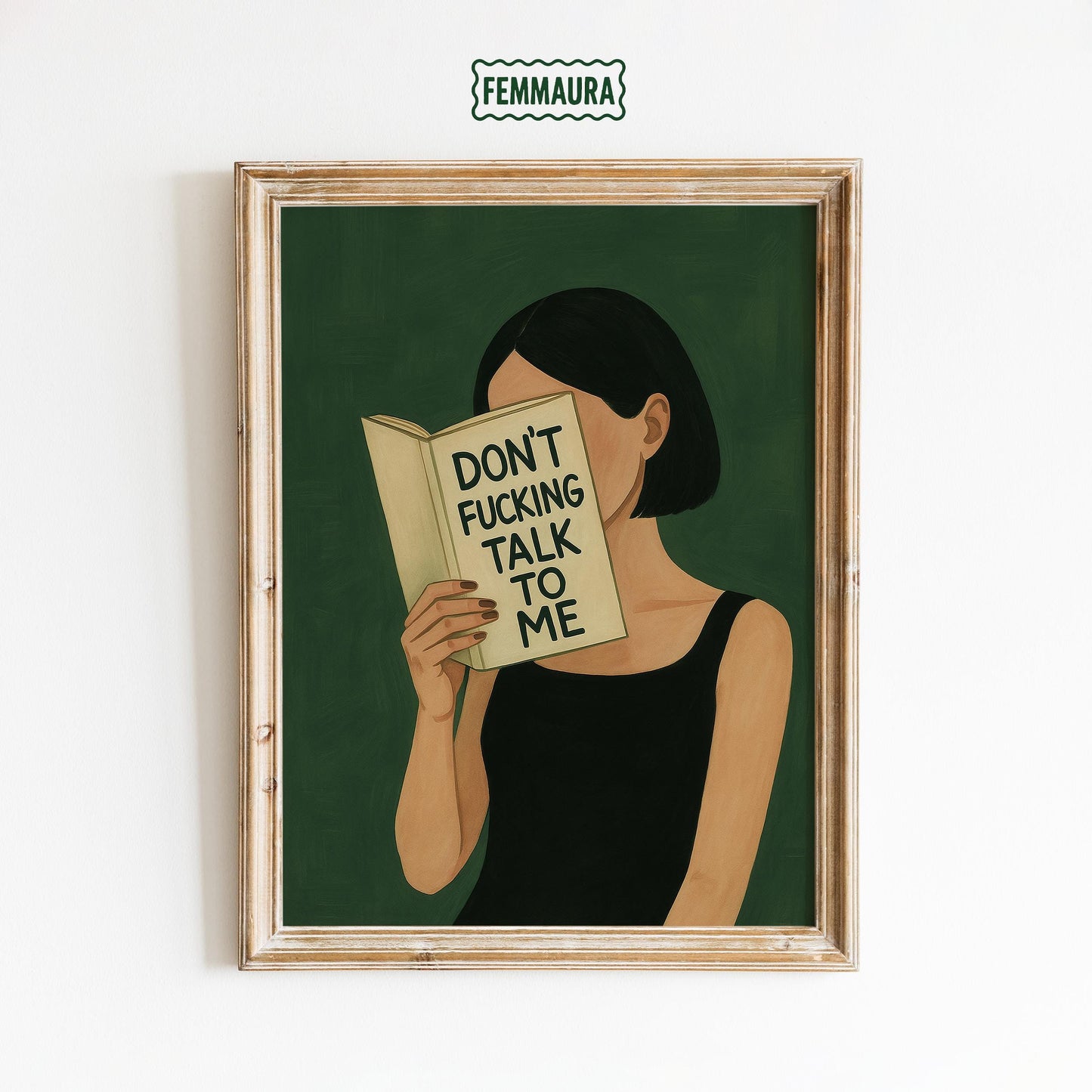 Bold Feminist Poster – Retro Wall Art With Moody Green Semi-Glossy Paper