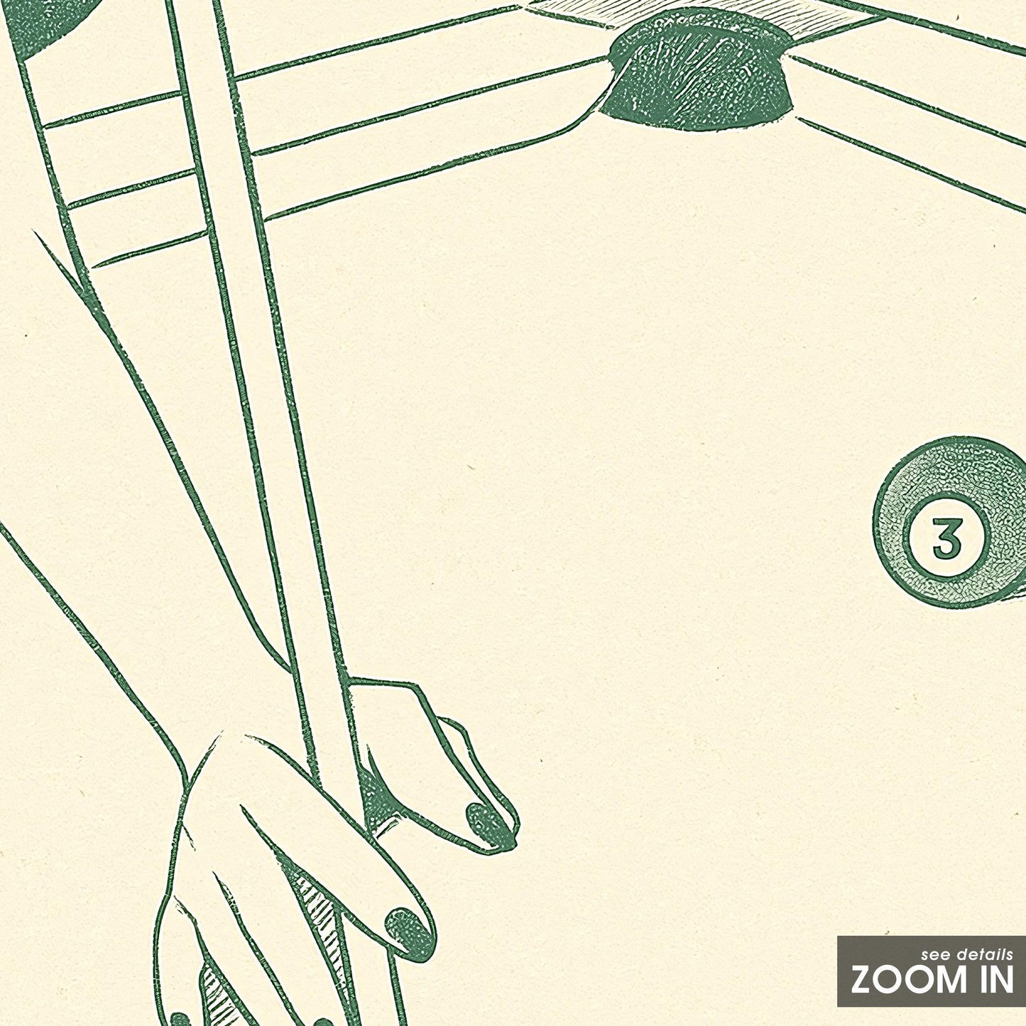 Billiards Poster – Minimal Line Art Pool Table Illustration