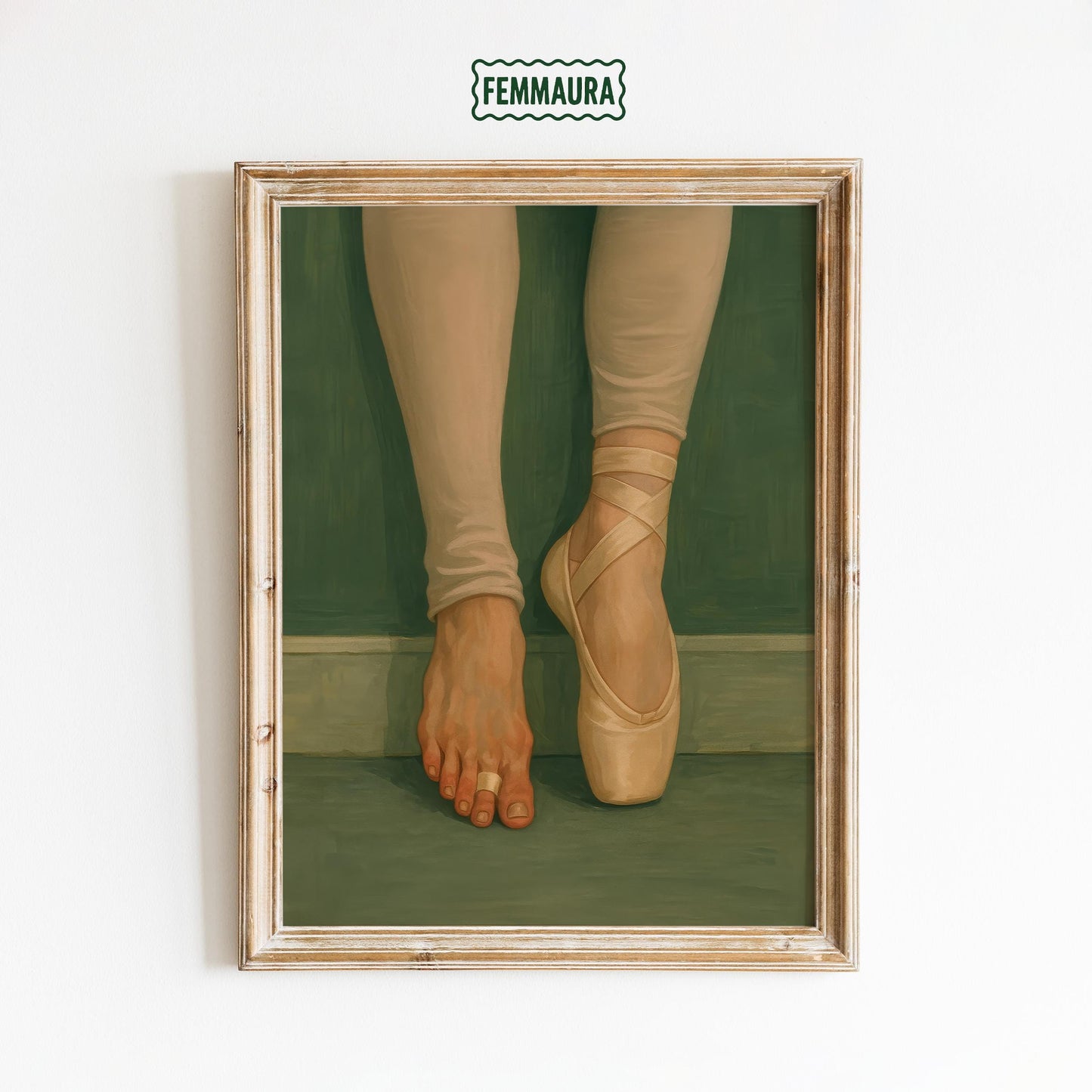 Ballet Art Print – Minimalist Pointe Shoe Wall Art With Barefoot Elegance