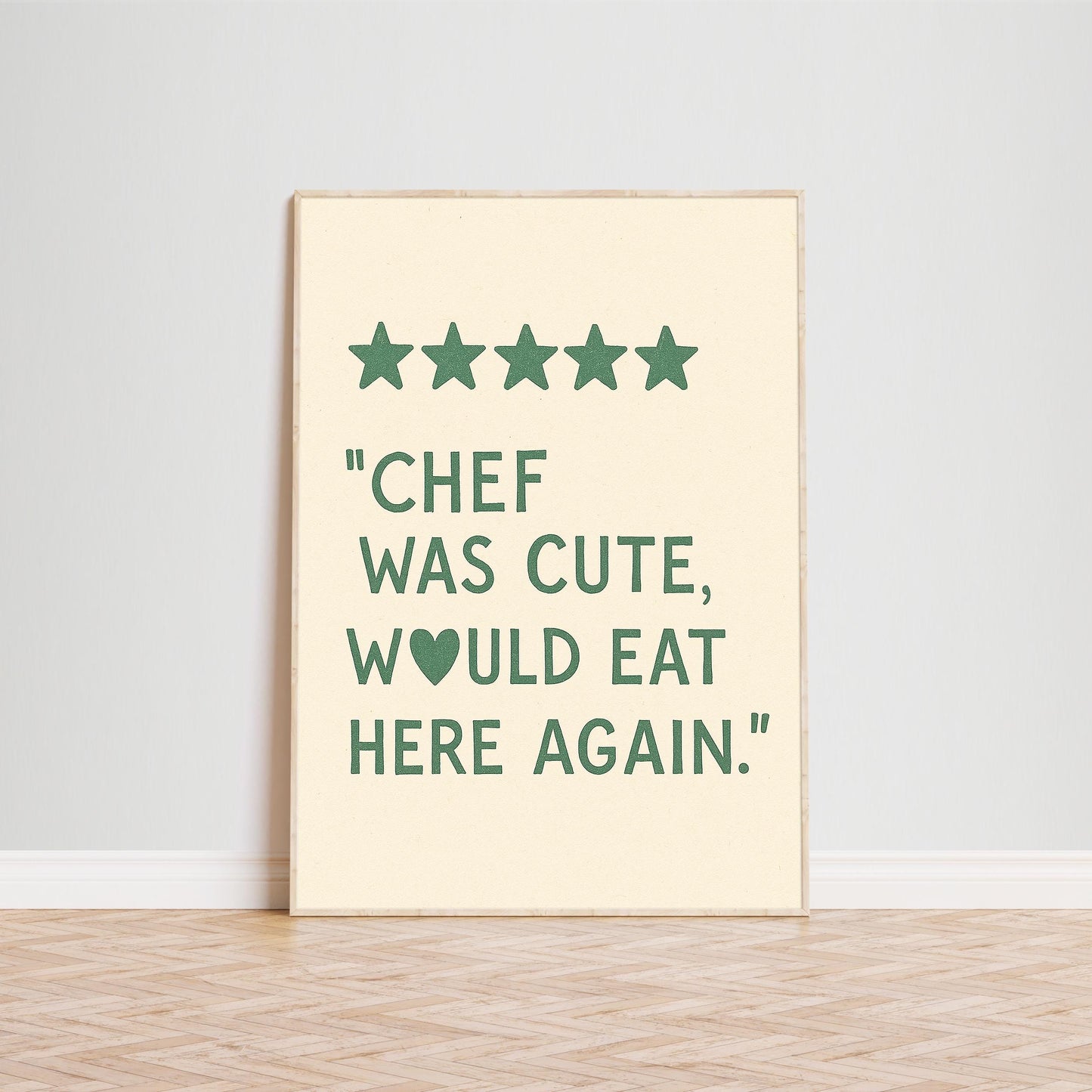 Funny Kitchen Print: Chef Review Wall Art