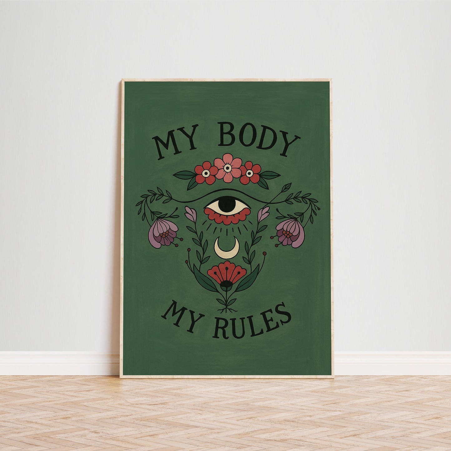 Feminist Botanical Poster – Bold Feminist Wall Art With Empowerment Quote