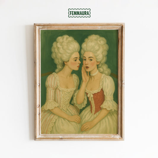 Queer Vintage Wall Art – Rococo Sapphic Art Print on FSC Certified Paper