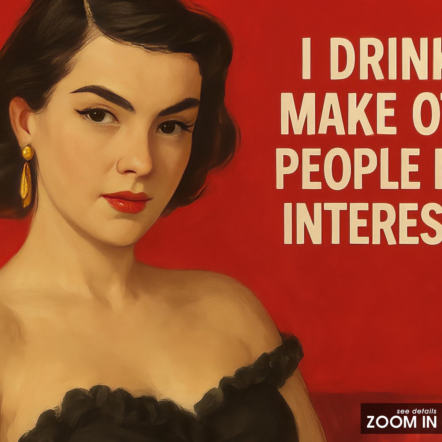 Retro Bar Poster – Sarcastic Wall Art With Vintage Drink Quote & Chic Style