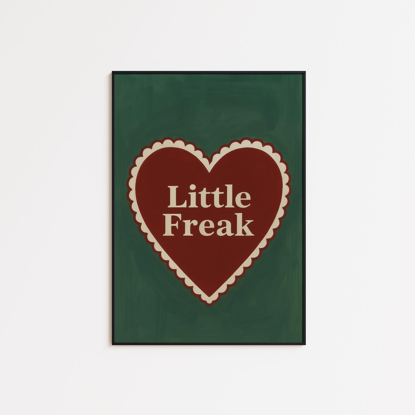 Retro Heart Poster – Vintage Wall Art With Bold Typography Print