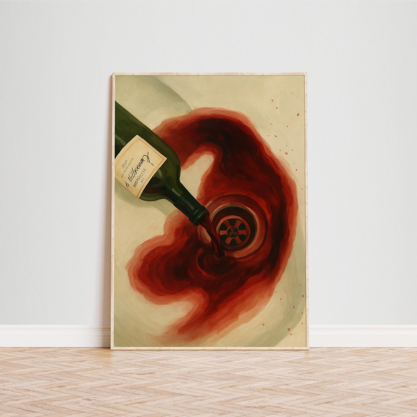Dark Cinematic Wall Art – Surreal Wine Artwork | Gothic Moody Decor Print