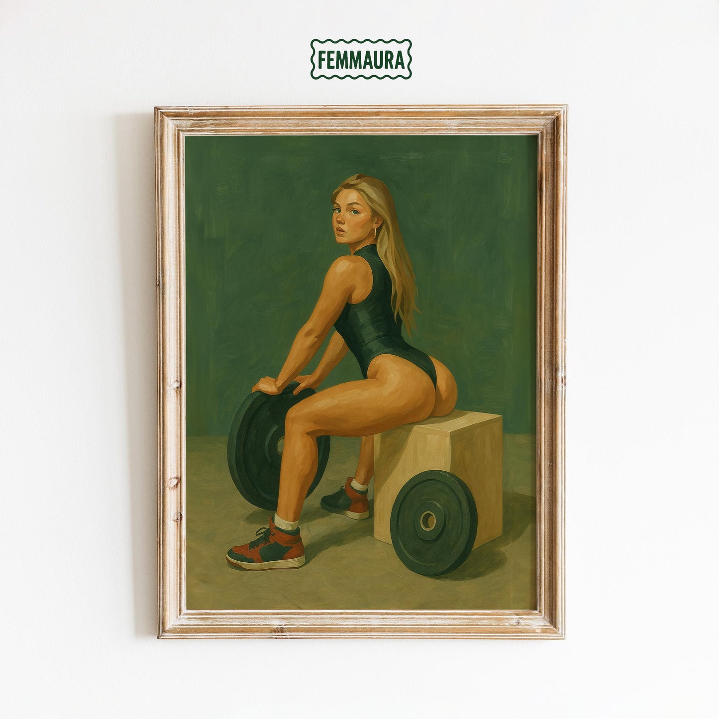 Retro Fitness Poster – Strong Woman Art | Bold Vintage Workout Print