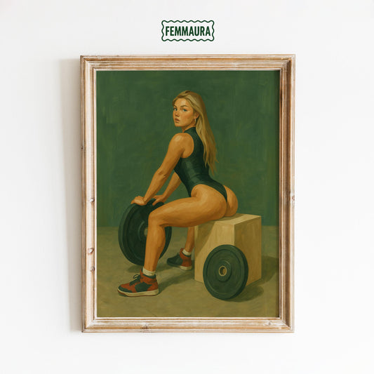 Retro Fitness Poster – Strong Woman Art | Bold Vintage Workout Print