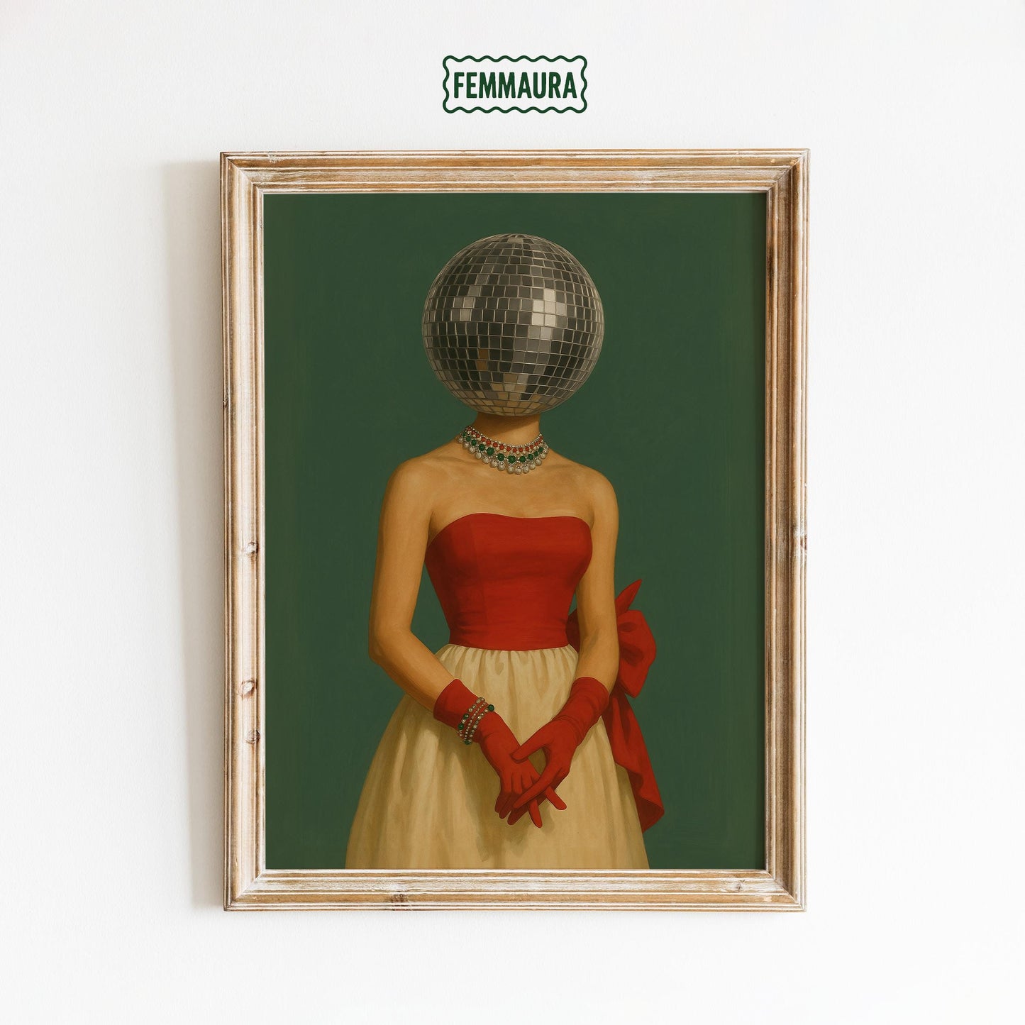 Disco Ball Art Print – Surreal Retro Party Poster With Bold Colors & Glamorous Vibe