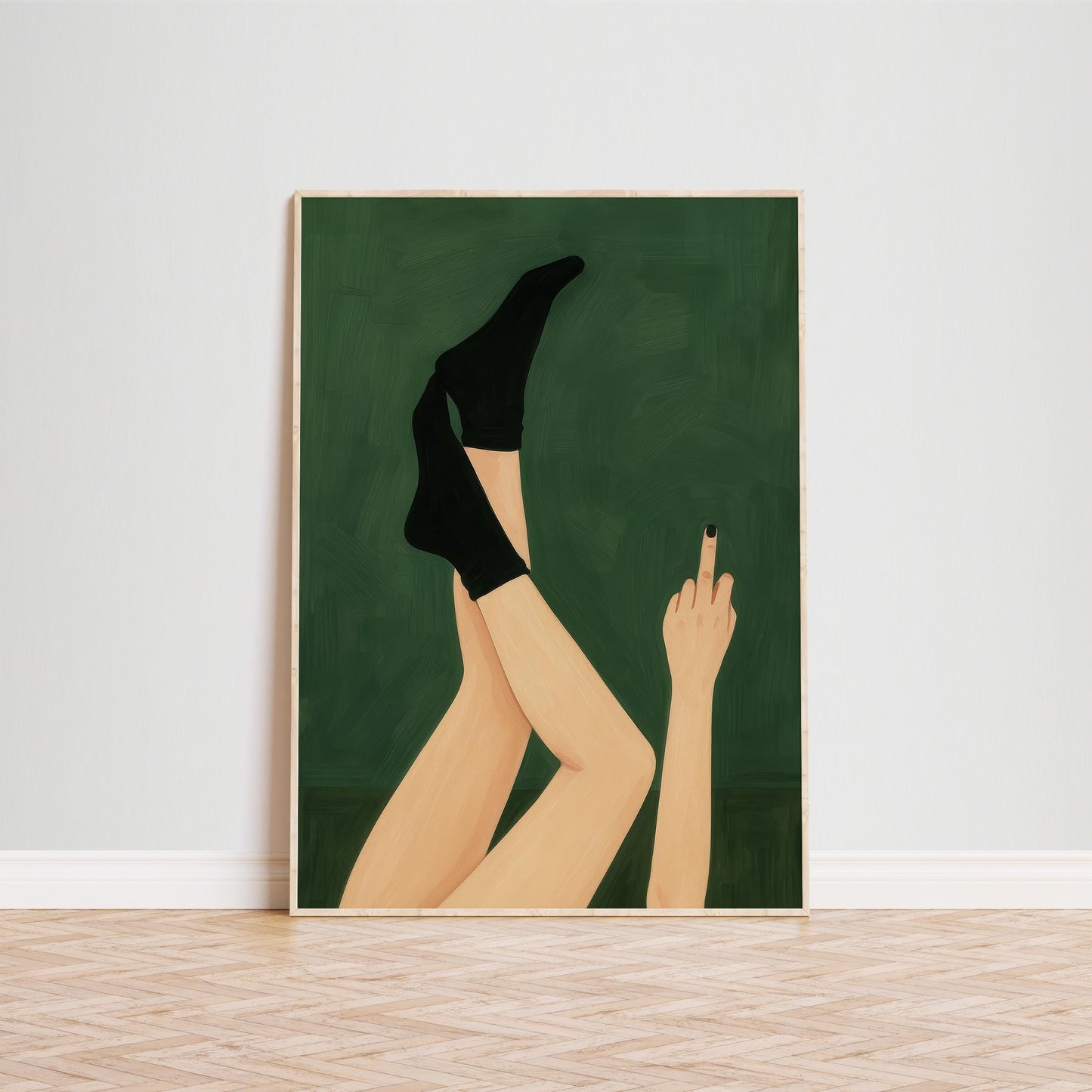 Middle Finger Poster – Bold Feminine Attitude Retro Wall Art Print
