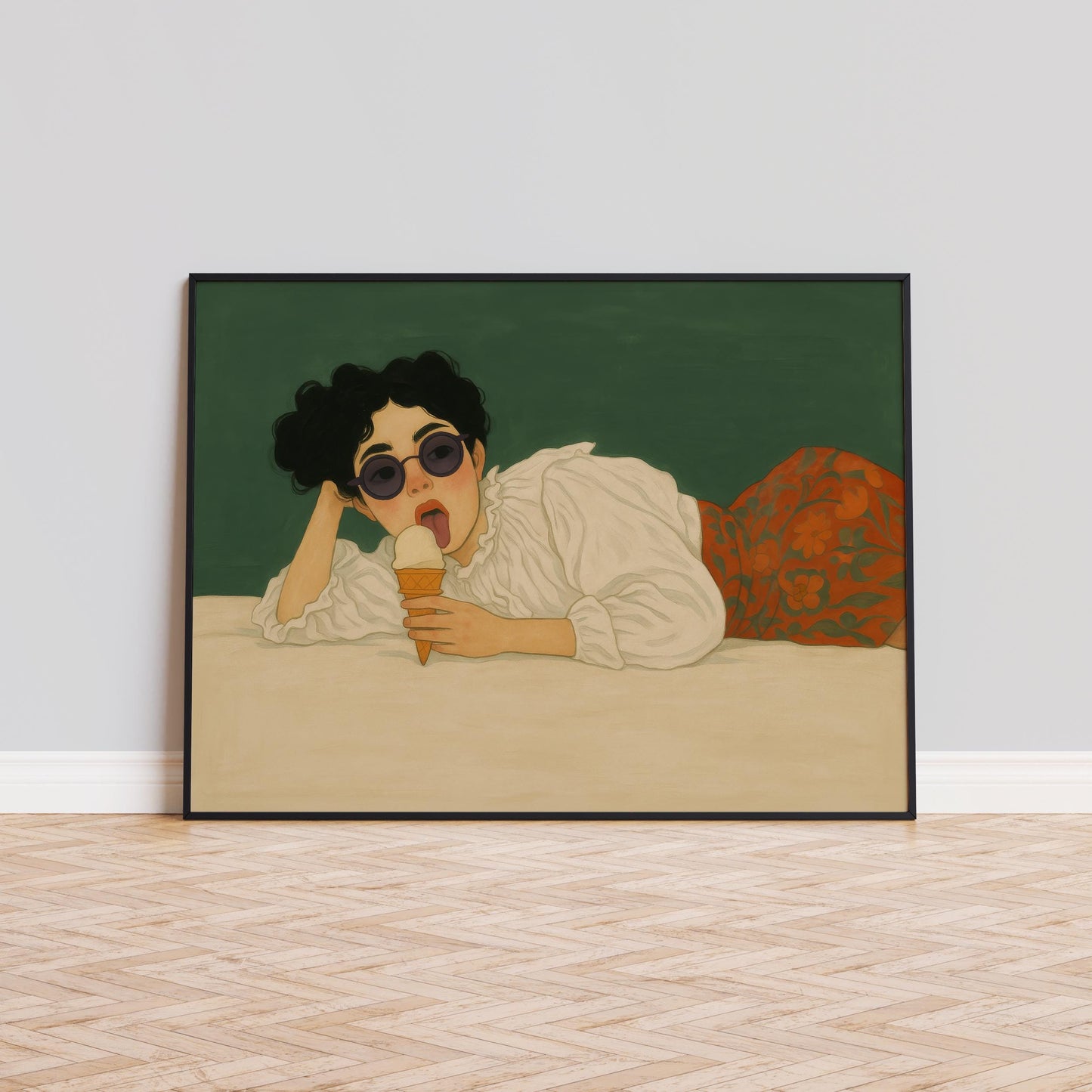 Queer Art Print – Retro Girl Print With Vintage Ice Cream & Feminine Wall Art
