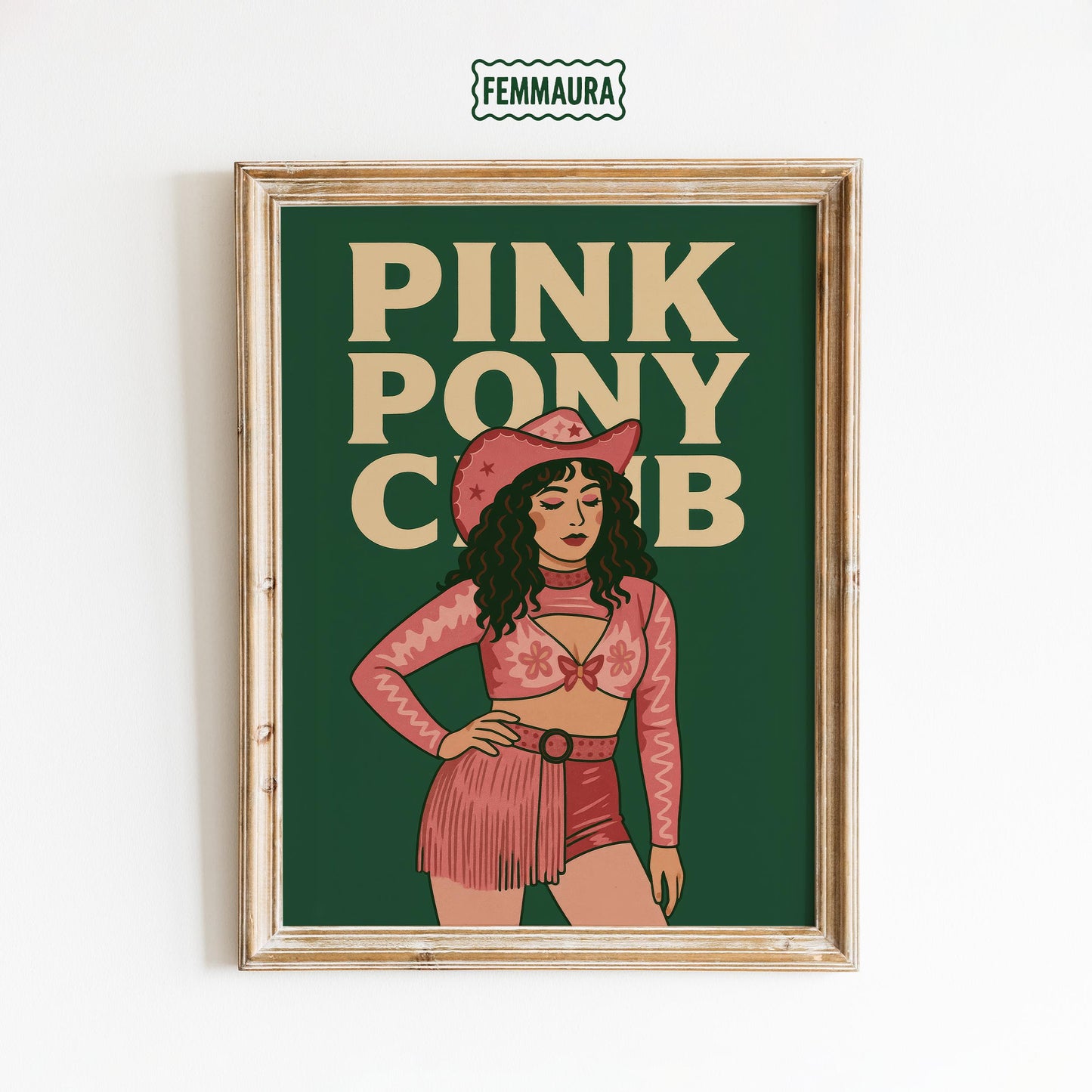 Queer Cowgirl Art Print – Pink Pony Club Retro Western Girl Poster