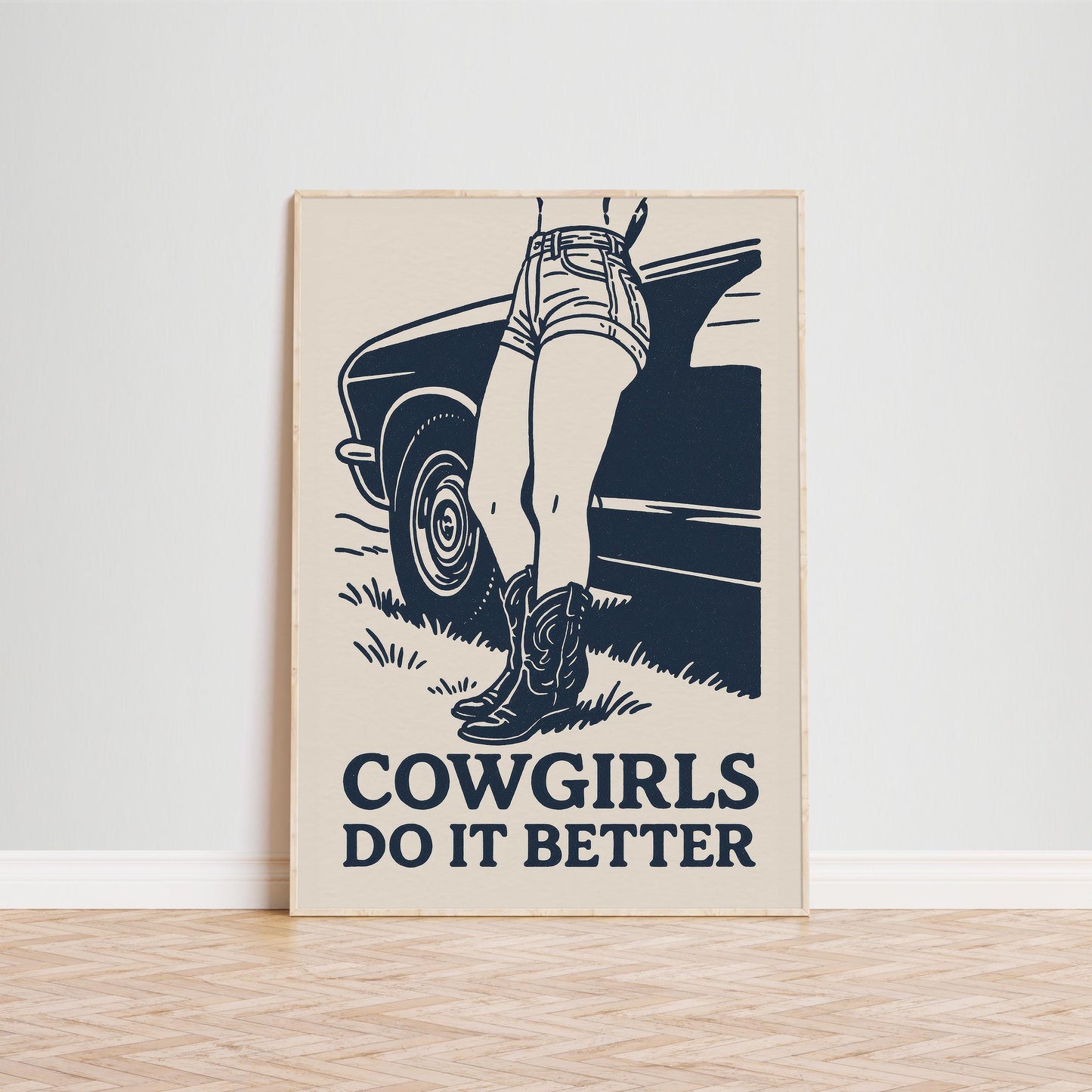 Cowgirls Do It Better – Retro Western Girl Poster Print