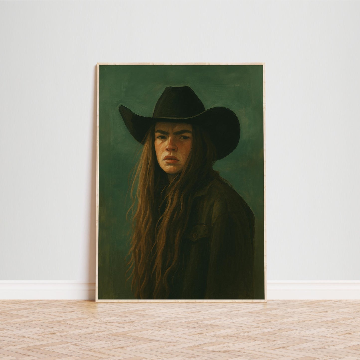 Cowgirl Shadow Poster – Moody Western Wall Art | Bold Rustic Chic Print