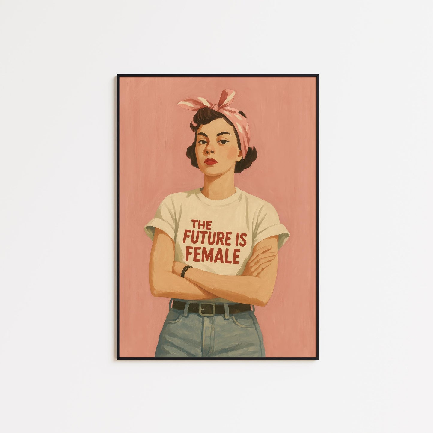 Future Is Female Poster – Bold Women Print | Feminist Wall Art, Pink Political Decor