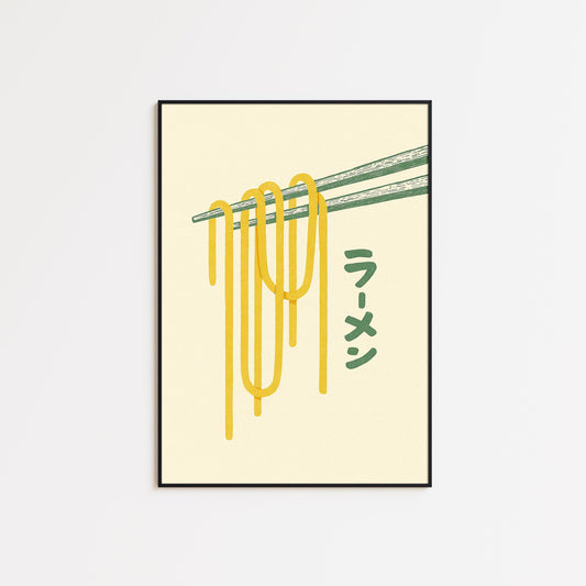 Ramen Poster – Minimal Japanese Kitchen Wall Art, Modern Food Illustration Print