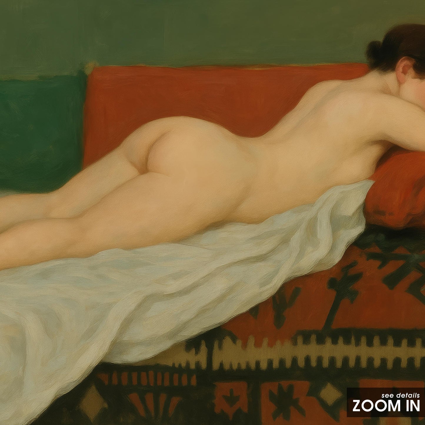 Reclining Nude Poster – Classic Vintage Wall Art With Soft Earthy Tones