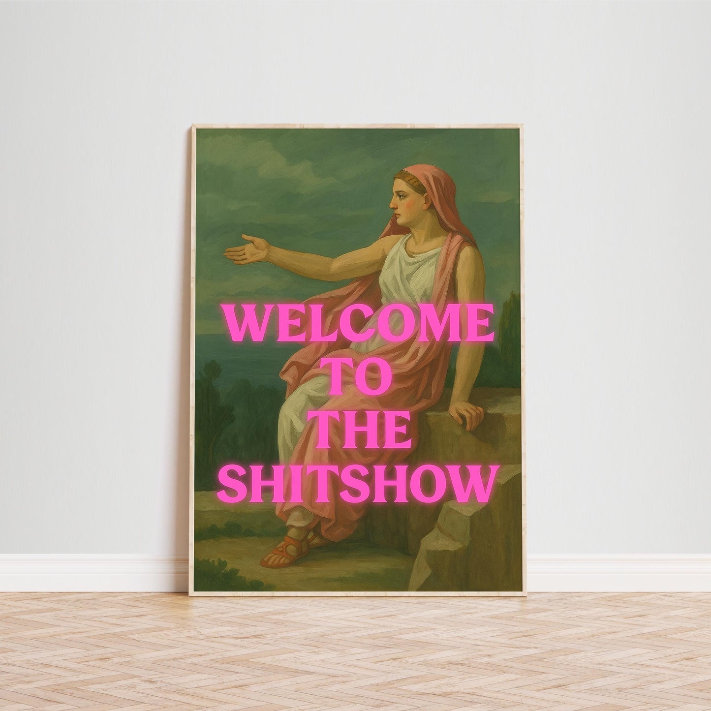 Feminist Wall Art – Bold Wall Poster With Pink Typography Print & Vintage Flair