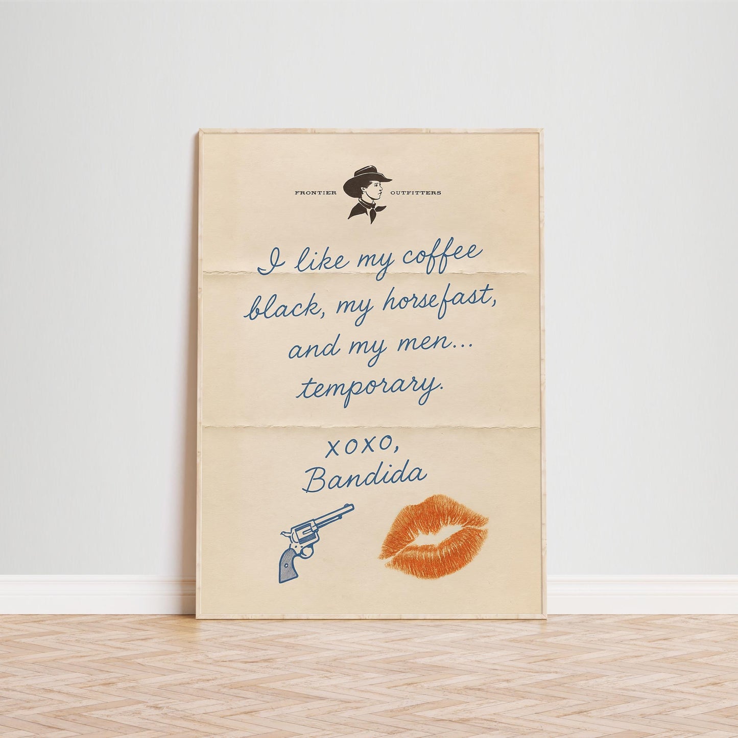 Bandida Poster – Western Cowgirl Sass Wall Art with Vintage Letter Style