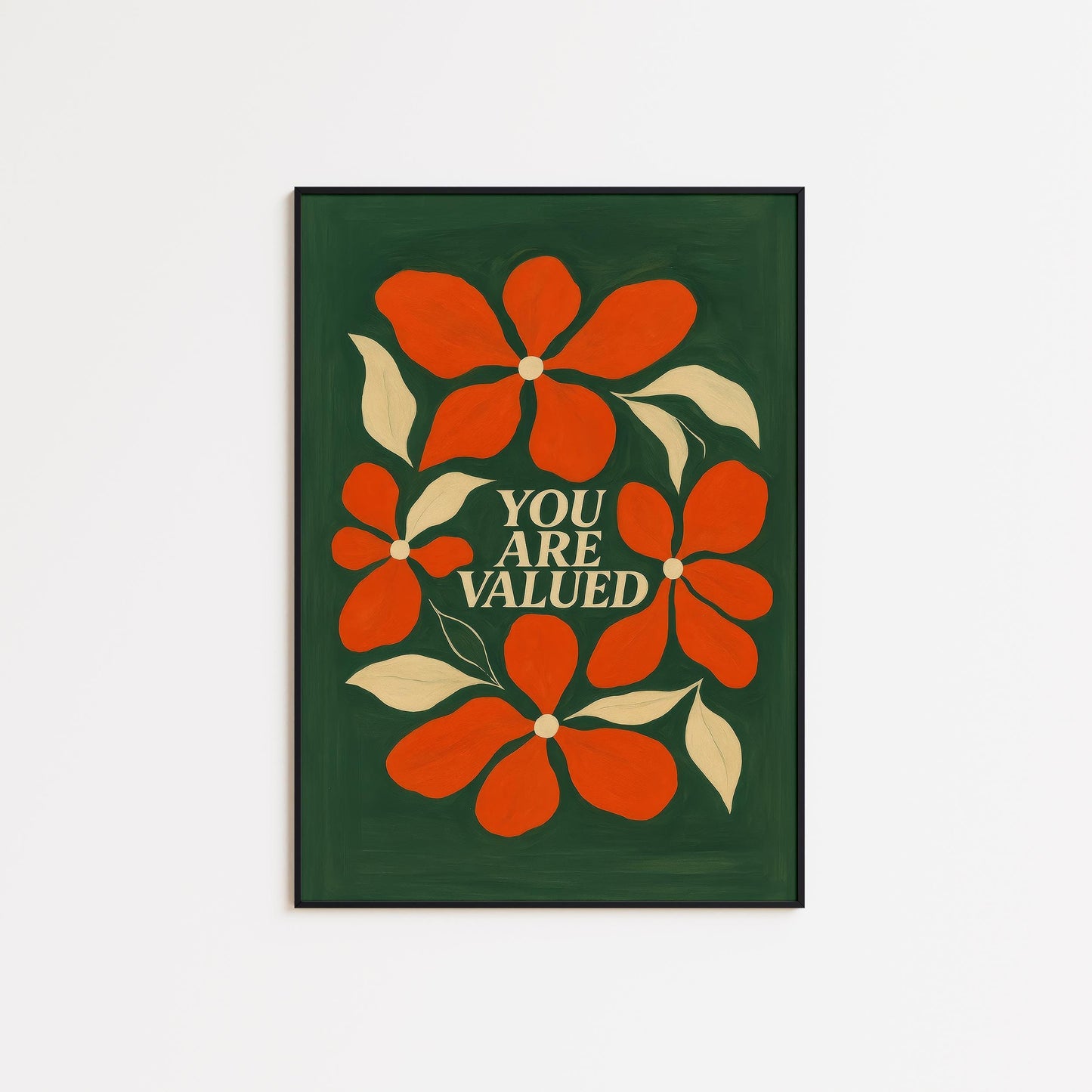 Motivational Wall Art – Floral Wall Decor With Positive Daily Affirmation Print