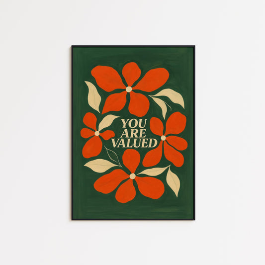 Motivational Wall Art – Floral Wall Decor With Positive Daily Affirmation Print