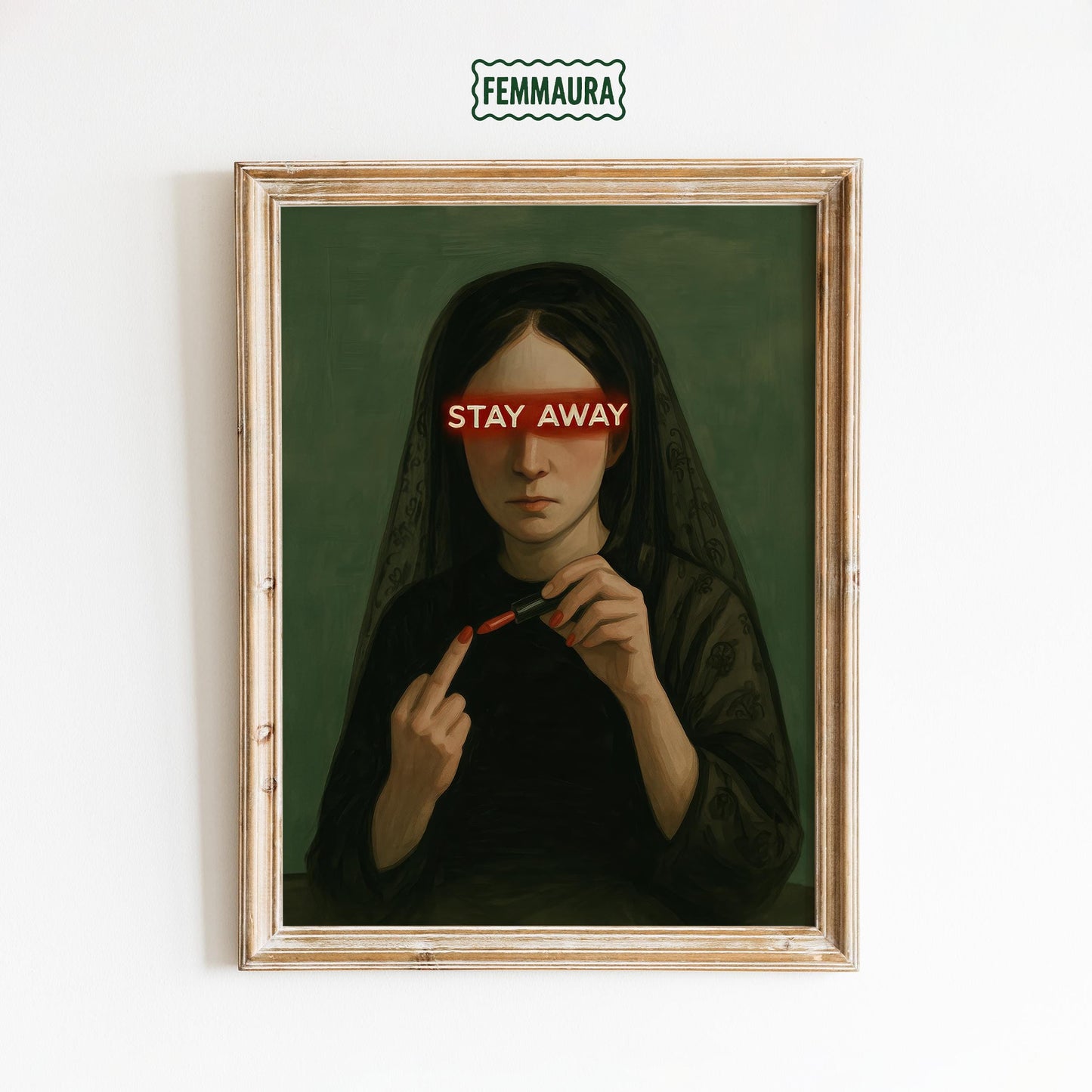 Dark Feminine Gothic Art – Bold Statement Poster With Red Text Wall Decor