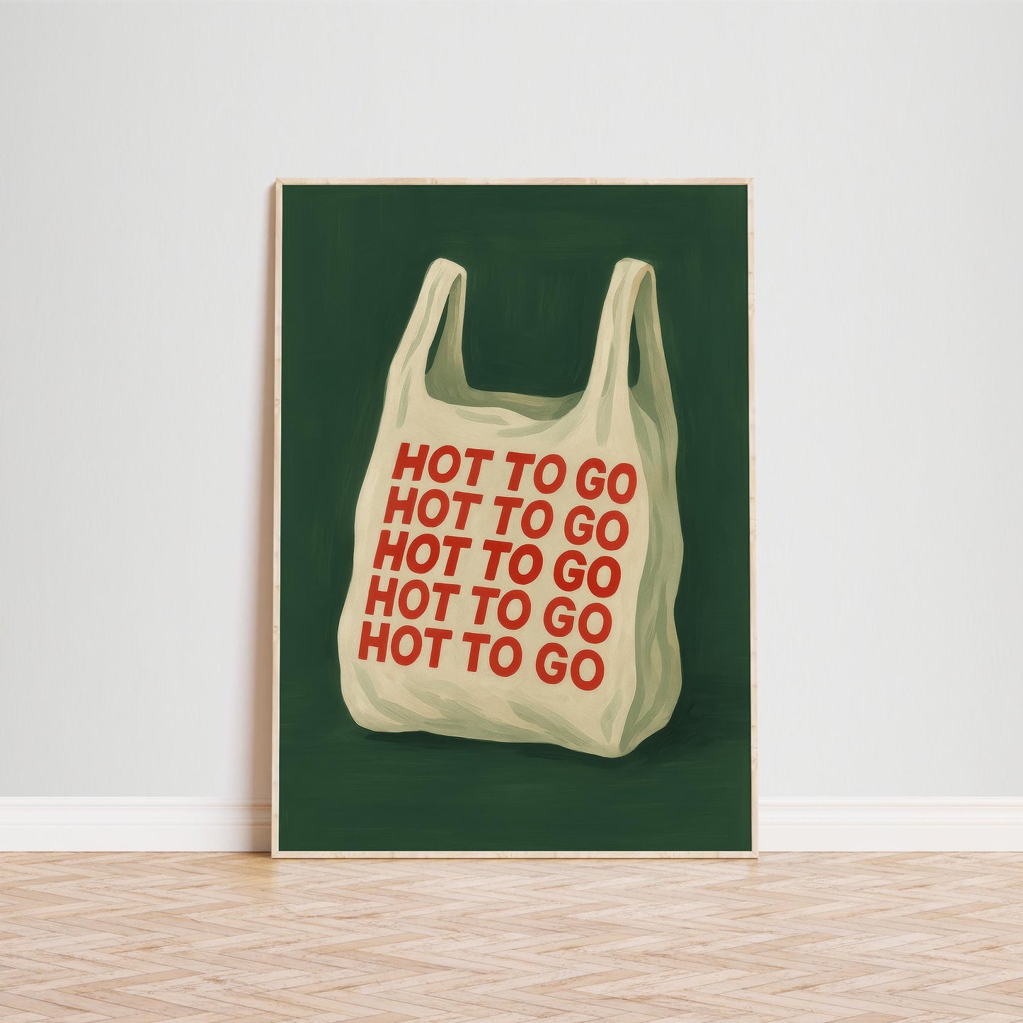 Retro Tote Bag Poster – Bold Pop Art Wall Print With Red Typography