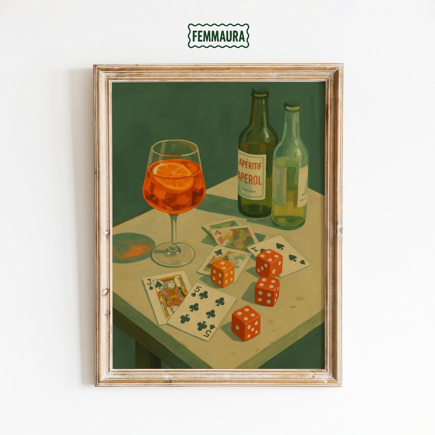 Aperol Spritz Poster – Retro Game Night Cocktail Bar Art | Stylish Wall Decor