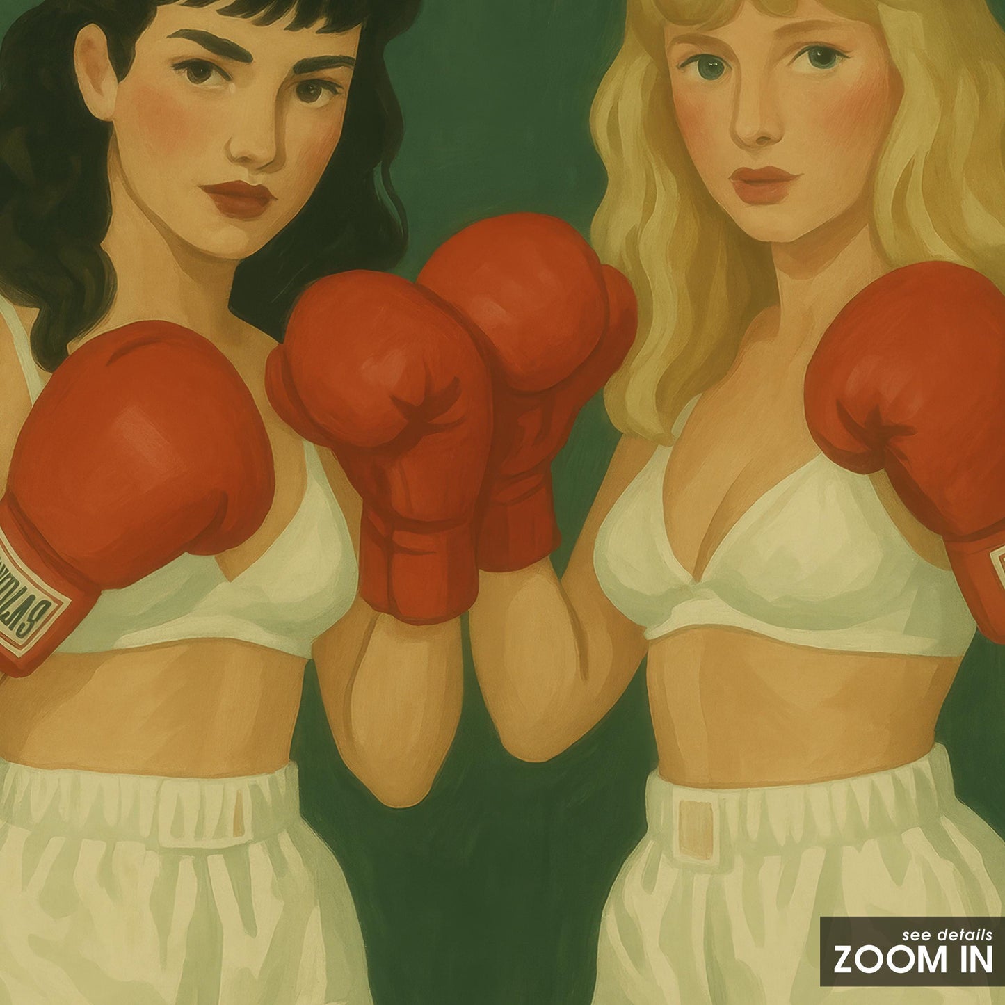Feminist Queer Art Print – Vintage Boxing Poster With Sapphic Strength