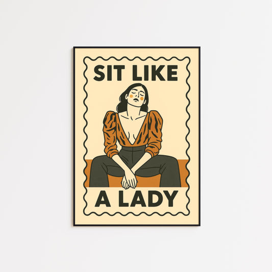 Feminist Retro Wall Art – Earth Tone Poster With Bold Femme Power Print