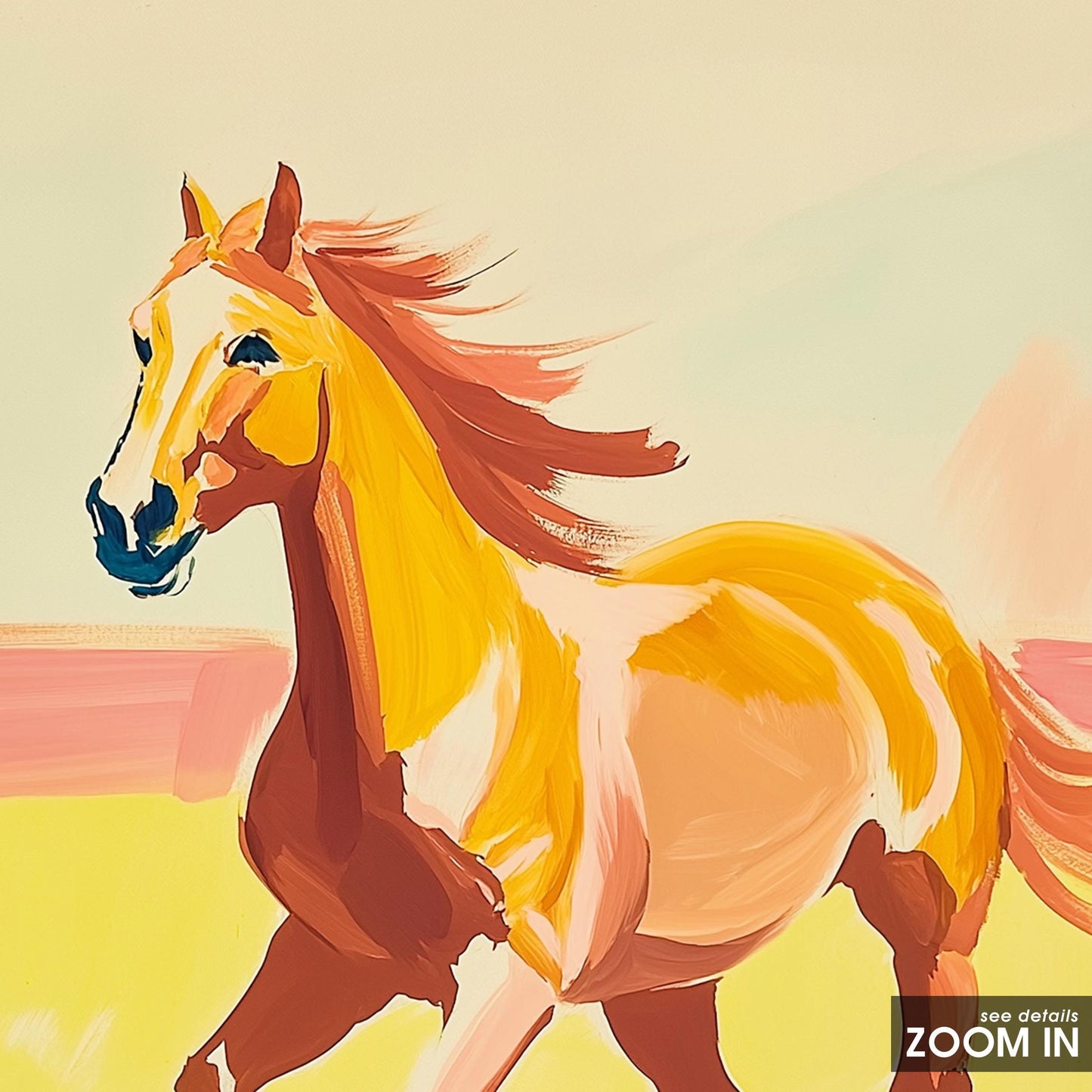 Wild Mustard Horse – Western Abstract Equine Poster