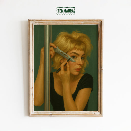 Dark Feminine Gothic Art – Surreal Portrait Print | Moody Edgy Wall Decor