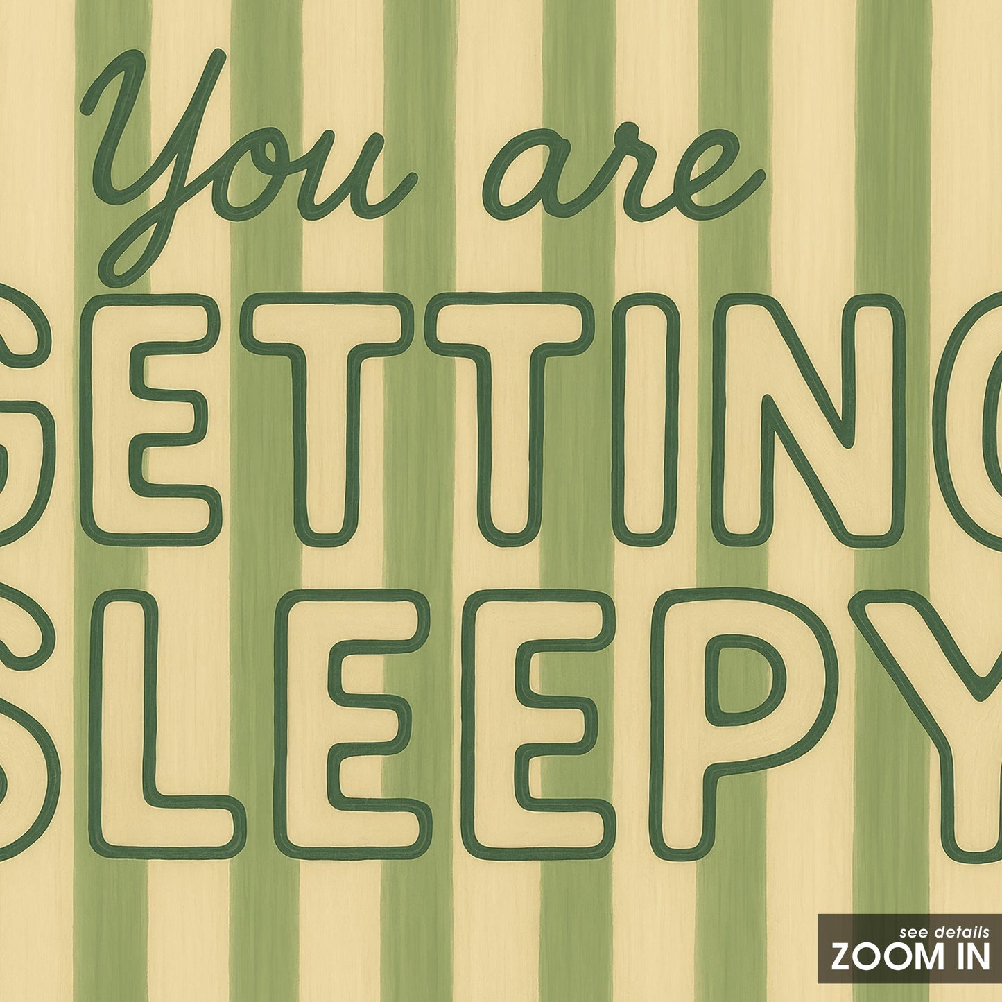 Retro Bedroom Poster – Sleepy Wall Art With Vintage Humor & Striped Design