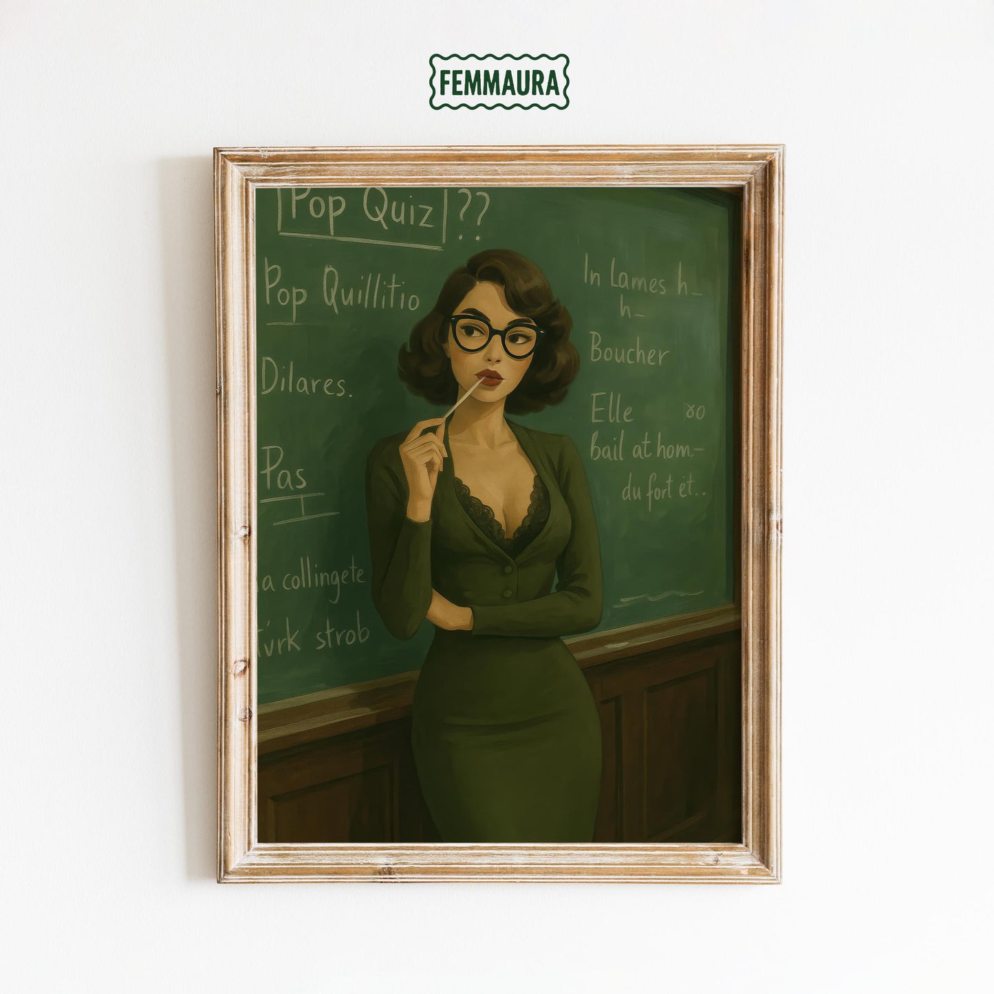 Sexy Teacher Wall Art – Retro Classroom Art | Femme Fatale Print Poster