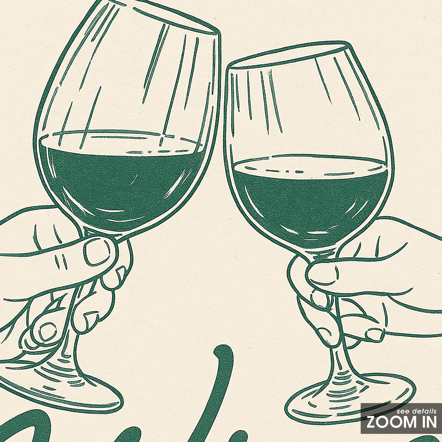 Wine O'Clock Print – Minimalist Line Art Kitchen & Bar Decor