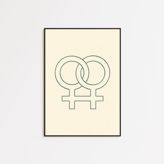 Minimalist Lesbian Symbol – Modern Queer Wall Art