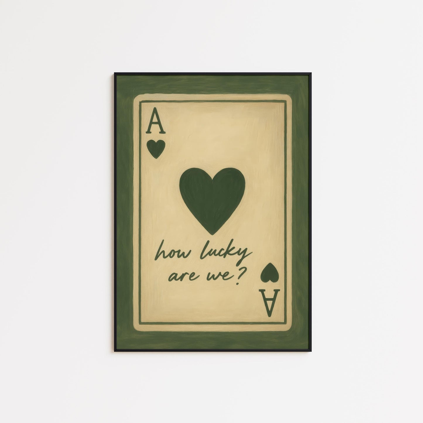 Ace of Hearts Poster – Vintage Playing Card With Romantic Wall Art & Poetic Design Print